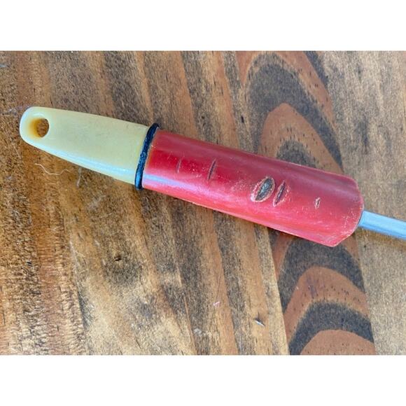 Vintage Stainless Steel Slotted spoon A&J Red and White - Picture 4 of 6